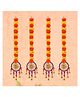 eCraftIndia 4Pcs Orange-Color & Yellow Flowers Hangings with Bangles Ringing Bells