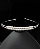 VALLEY OF JEWELLERY - Silver Plated Pearl Studded Double Layer Hairband - Silver