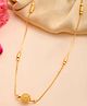 VALLEY OF JEWELLERY - Gold Plated Designer Piped Chain With Big Gold Bead. - Gold