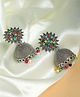 Viraasi Oxidized Silver Jhumka