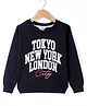 Smarty Girls  Fleece Knitted Full Sleeves Sweatshirt With Text Print - Black