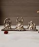 eCraftIndia Silver Set of 3 Laughing Buddha Decorative Metal Showpiece- Silver