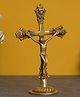eCraftIndia Golden Decorative Handcrafted Brass Jesus Christ on Cross Figurine