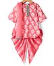 Saka Designs Cotton Three Fourth Sleeves Floral Printed Kurta Patiala Set with Dupatta - Pink