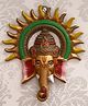 eCraftIndia Colorful Lord Ganesha with Sun Decorative Metal Wall Hanging