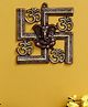 eCraftIndia Brown Swastik And Om Symbol With Lord Ganesha Metal Wall Hanging Art