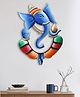 eCraftIndia Colorful Lord Ganesha with Kalash in Hand Handcrafted Decorative Iron Wall Hanging