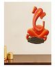 eCraftIndia Iron Handcrafted Musician Lord Ganesha Wall Hanging Playing Dholak Musical Instrument Decorative Showpiece
