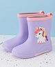 Yellow Bee EVA Unicorn Detailed Rain Boots - Purple