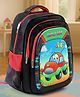 Super Car theme School Backpack|2 Main Compartments, 1 Front Pocket, 2 side Bottle Pockets|Water Resistant|Long lasting and Durable Zippers | Comfortable back cushioning | For School, Travel and Outdoors|Black- 16inches