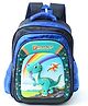ZOE Dino Print School Backpack Navy Blue- 16 Inches