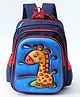 ZOE Giraffe Print School Backpack|2 Main Compartments, 1 Front Pocket, 2 side Bottle Pockets|Water Resistant|Long lasting and Durable Zippers | Comfortable back cushioning | For School, Travel and Outdoors|Light Blue- 16inches