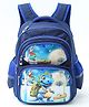 Play Nation 15.5 Inches Dino theme School Backpack|2 Main Compartments, 2 Front Pockets, 2 side Bottle Pockets| Comfortable back cushioning | For School, Travel and Outdoors|Blue
