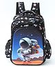 Play Nation Astronaut Space print School Backpack|1 Main Compartment, 2 Front Pockets, 2 side Bottle Pockets|Nylon Fabric|Long lasting and Durable| Comfortable back cushioning | For School, Travel and Outdoors|Navy Blue- 15inches