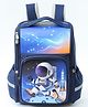 Play Nation Space print School Backpack|1 Main Compartment, 1 Front Pocket, 2 side Bottle Pockets|Nylon Fabric|Long lasting and Durable| Comfortable back cushioning | For School, Travel and Outdoors|Blue- 15inches