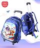 Play Nation Trolley Backpack with Space Print|1 Main Compartment, 2 Front Pockets, 2 side Bottle Pockets|Nylon Fabric|Long lasting and Durable| Comfortable back cushioning | For School, Travel and Outdoors|Blue- 16inches