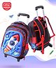 Play Nation Trolley Backpack with Rocket Print|1 Main Compartment, 2 Front Pockets, 2 side Bottle Pockets|Nylon Fabric|Long lasting and Durable| Comfortable back cushioning | For School, Travel and Outdoors|Red & Black- 16 inches
