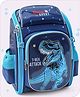 Babyhug School Backpack With Dino Print|1 Main Compartment, 2 Front Pockets, 2 side Bottle Pockets|Water Resistant|Long lasting and Durable Zippers | Comfortable back cushioning | For School, Travel and Outdoors|Blue- 14.5inches