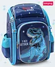 Babyhug 14.5 Inches School Backpack With Dino Print|1 Main Compartment, 2 Front Pockets, 2 side Bottle Pockets|Water Resistant| Comfortable back cushioning | For School, Travel and Outdoors|Blue