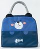 ZOE Lunch Box Bag with Bear Print - Navy Blue