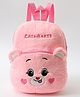 Play Nation Bear Soft Toy Bag|1 Main Compartment,1 Pocket|Long lasting and Durable Zippers| For School, Travel and Outdoors|Pink- 11inches
