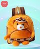 Play Nation Bear with Cap Soft Bag|1 Main Compartment, 1 Front Pocket|Long lasting and Durable Zippers|For School, Travel and Outdoors|Brown- 11inches
