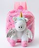 Play Nation Glittered Star Unicorn Soft Toy Bag|1 Main Compartment|Long lasting and Durable Zippers| For School, Travel and Outdoors|Pink- 11inches