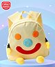 Play Nation Smile Print Soft Toy Bag|1 Main Compartment|Long lasting and Durable Zippers| For School, Travel and Outdoors|Yellow- 11inches