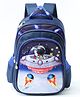 ZOE Spaceship Astronaut theme School Backpack|1 Main Compartments, 2 Front Pocket, 2 side Bottle Pockets|Water Resistant|Long lasting and Durable Zippers | Comfortable back cushioning | For School, Travel and Outdoors|Blue- 16inches