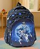 Spaceship Print Backpack Navy Blue - Height 16.5 Inches