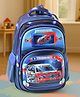 Car Theme School Backpack Blue - Height 16 Inches