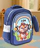 Lion Print School Backpack Blue - Height 16 Inches