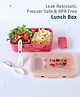 Zoe Bear Printed  Lunch Box  with Spoon &  Fork|BPA Free|Leak Resistant|Freezer Safe|2 compartment, 1 Spoon cum Fork, 1 Dip Container|850 ml|Perfect for School Kids & Outdoors|Pink