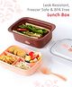 Leak Proof & Freezer Safe BPA Free Lunch Box|BPA Free|Leak Resistant|Freezer Safe|5 compartments, 1 Spoon cum fork|1200ML|Perfect for School Kids & Outdoors|Brown