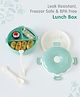 Leak Proof & Freezer Safe Donuts Shaped Lunch Box|BPA Free|Leak Resistant|Freezer Safe|3 compartment,1 Spoon and Fork|1100ML|Perfect for School Kids & Outdoors|Green