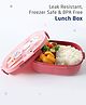 ZOE Leak Proof & Freezer Safe Lunch Box with Bunny Print|BPA Free|Leak Resistant|Freezer Safe|3 compartment,1 Spoon and Fork|1200 ML|Perfect for School Kids & Outdoors|Pink