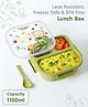Leak Proof And Freezer Safe Bear Print Lunch Box|BPA Free|Leak Resistant|Freezer Safe|3 compartment and 1 Spoon|1100ML|Perfect for School Kids & Outdoors|Green