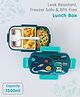 Space Themed BPA free Bento Lunch Box|BPA Free|Leak Resistant|Freezer Safe|Removable Section 3 compartments and 1 Spoon|1300ML|Perfect for School Kids & Outdoors|Dark Green