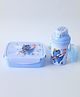 Freezer & Leak Proof Lunch Box Set with Water Bottle Dino Theme Print - Blue