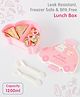 Leak Proof Car Shape Bunny Print Lunch Box|BPA Free|Leak Resistant|Freezer Safe|2 Compartments,1 Spoon & 1 Fork|1200ML|Perfect for School Kids & Outdoors|Pink