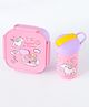 Leak Proof & Freezer Safe Unicorn Printed Lunch Box & Water Bottle Set|BPA Free|Leak Resistant|Freezer Safe|2 Compartments,1 Spoon, 1 Fork and 1 Water bottle|1000ml+470ml|Perfect for School Kids & Outdoors|Pink