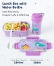 ZOE Leak Proof & Freezer Safe Lunch Box with Water Bottle Mermaid Print|BPA Free|Leak Resistant|Freezer Safe|Removable Section 3 compartments,1 Spoon and 1 Water bottle|1300ml+500ml|Perfect for School Kids & Outdoors|Purple