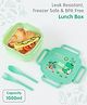 Leak Proof & Freezer Safe Dino Printed Lunch Box|BPA Free|Leak Resistant|Freezer Safe|1 Compartment,1 Spoon and1 Fork|1000ml|Perfect for School Kids & Outdoors|Green