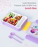 Space Themed Bento Lunch Box|BPA Free|Leak Resistant|Freezer Safe|4 Compartments,1 Spoon & 1 Fork|800ml|Perfect for School Kids & Outdoors|Purple