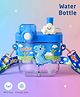 ZOE Dino Dual Sipper Water Bottle|BPA Free|Leak Resistant|Freezer Safe| 580 ml|Perfect for School Kids & Outdoors|Blue