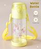 ZOE Unicorn Print Sipper Water Bottle|BPA Free|Leak Resistant|Freezer Safe| 450 ml|Perfect for School Kids & Outdoors|Yellow