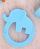 R for Rabbit Tiny Bites Zoobie Teether for Baby of 4 Month+ Cute Elephant Shape Food Grade BPA-Free Soft Silicone Kids Teething Soothing Chewing Toy (Blue)
