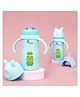 R for Rabbit Steebo Tiny Tales Premium Stainless Steel Straw Sipper for Baby, Leak & Spill Proof BPA Free Soft Silicone Straw Drinking Sipper Bottle for Baby Boy & Girl of 9+ Months (270ml, Lake Blue)