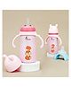 R for Rabbit Steebo Tiny Tales Premium Stainless Steel Straw Sipper for Baby, Leak & Spill Proof BPA Free Soft Silicone Straw Drinking Sipper Bottle for Baby Boy & Girl of 9+ Months (270ml, Pink)