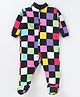 Kidi Wav Full Sleeves Checked Romper - Multi Colour
